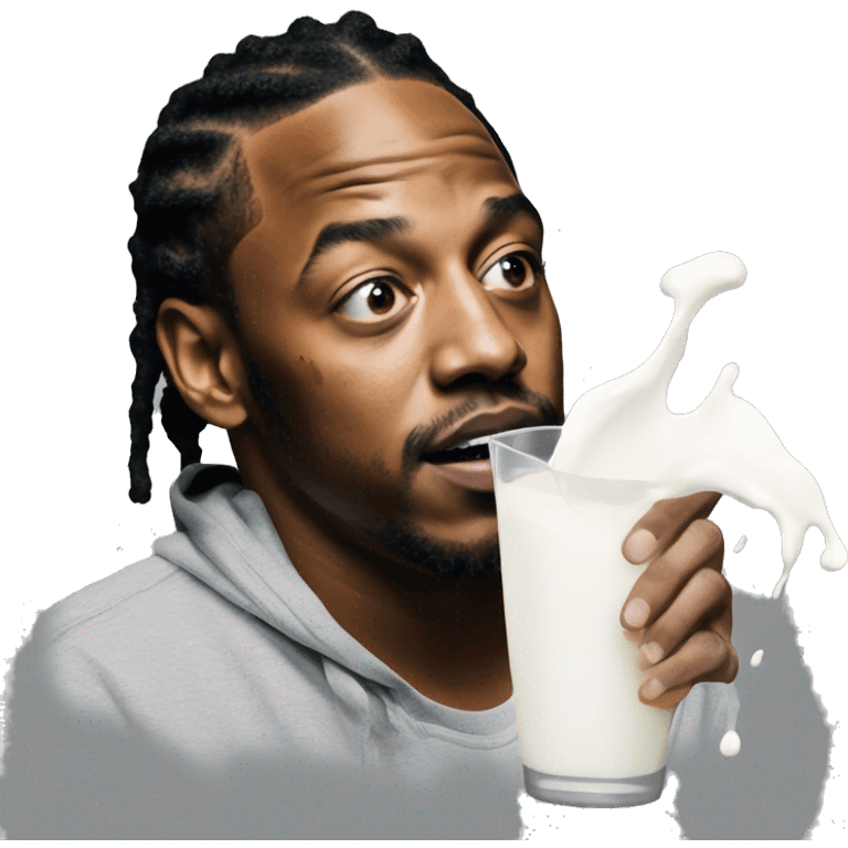 Kendrick lamar spilling milk over him emoji