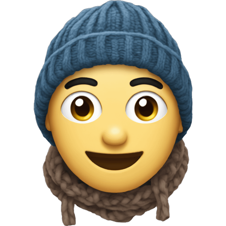 cozy knitted winter beanie on its own emoji