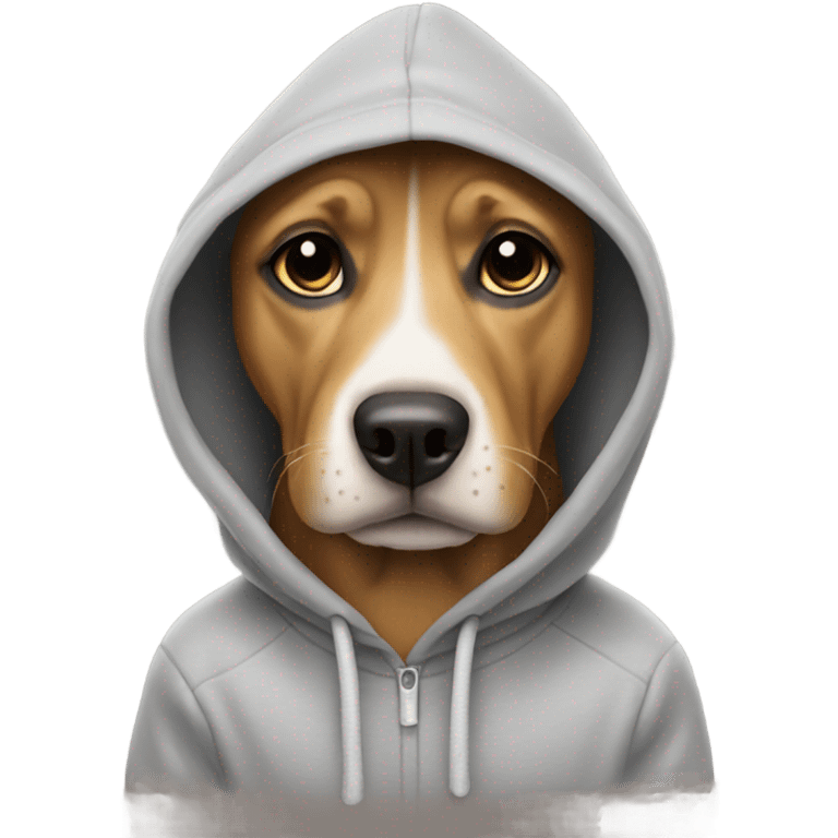 Dog wearing a hoodie emoji