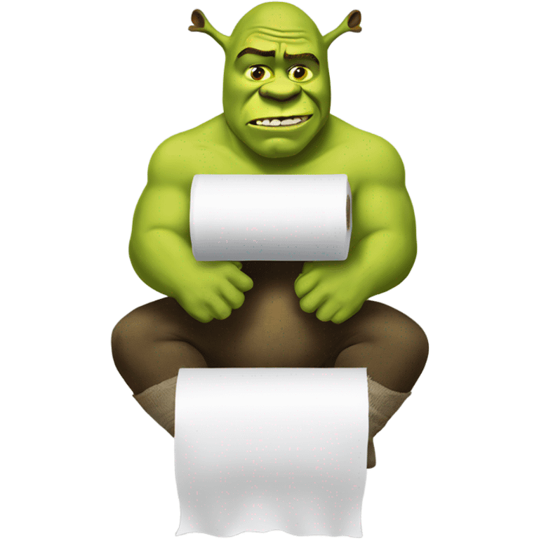 Shrek with toilet paper emoji