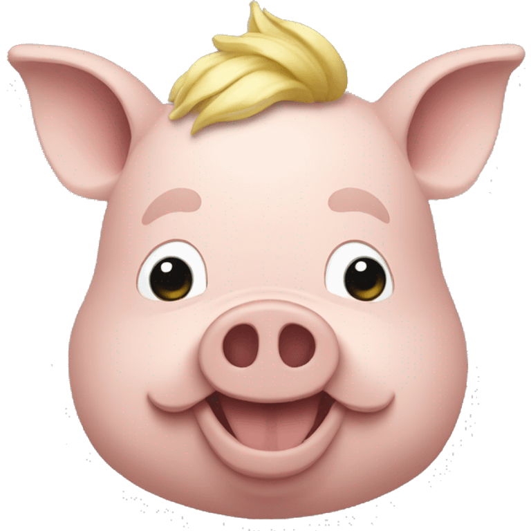 Macron sur un cochon emoji