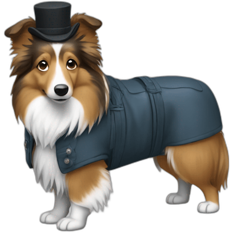 Sheltie with sherlock holms outfit emoji