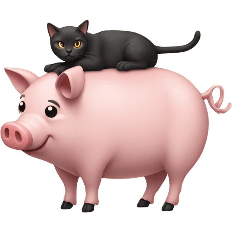 Cat riding a pig emoji