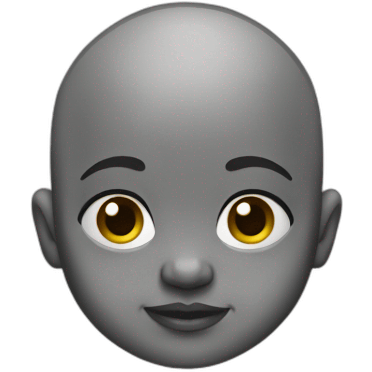 Bald Baby emoji with grey skin and very few hairs emoji