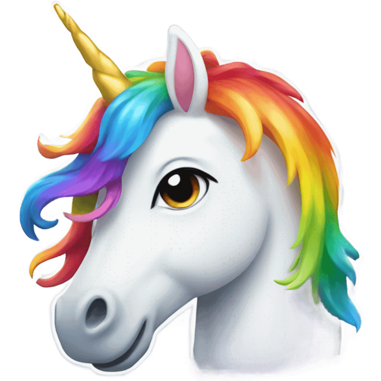 Smile unicorn rainbow emoji