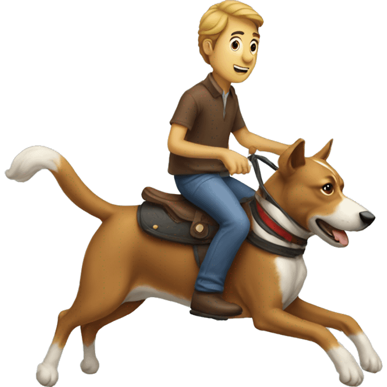 Man riding dog emoji