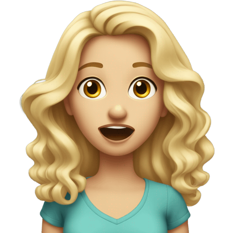 A surprised blonde girl  emoji