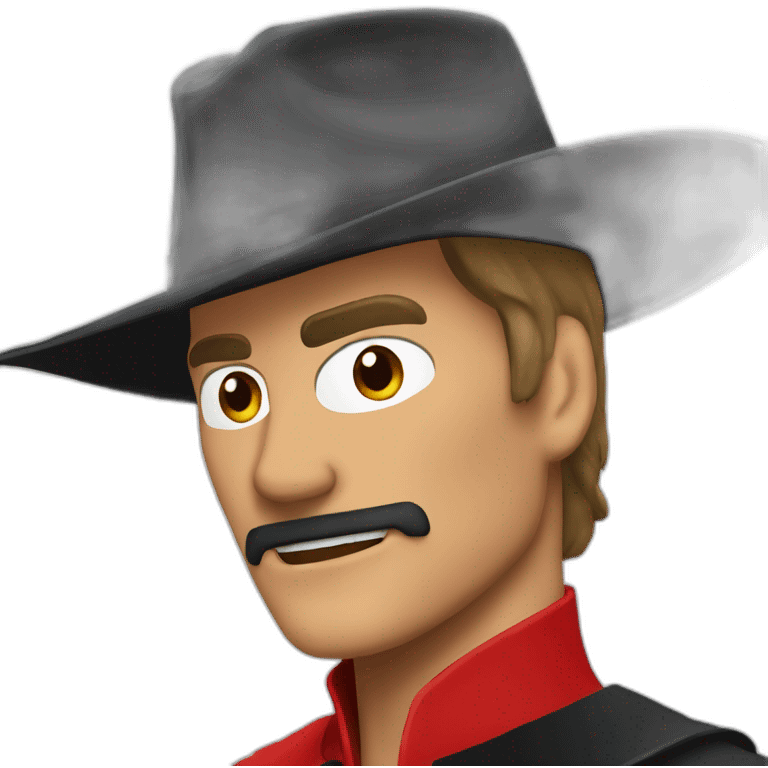 zorro in red emoji