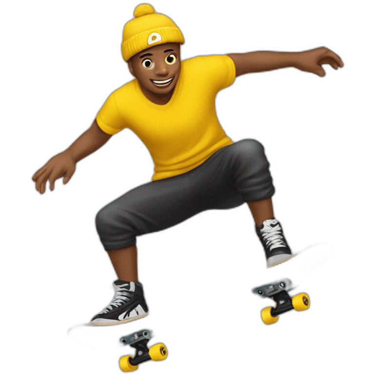 Skater sur un pied emoji