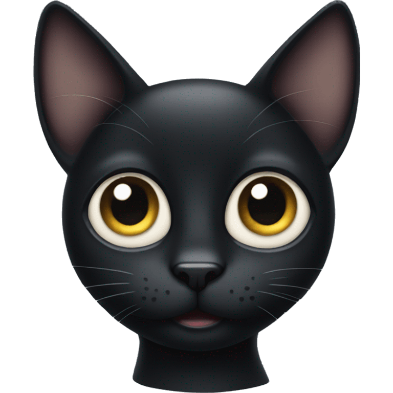 Black cat with big eyes emoji