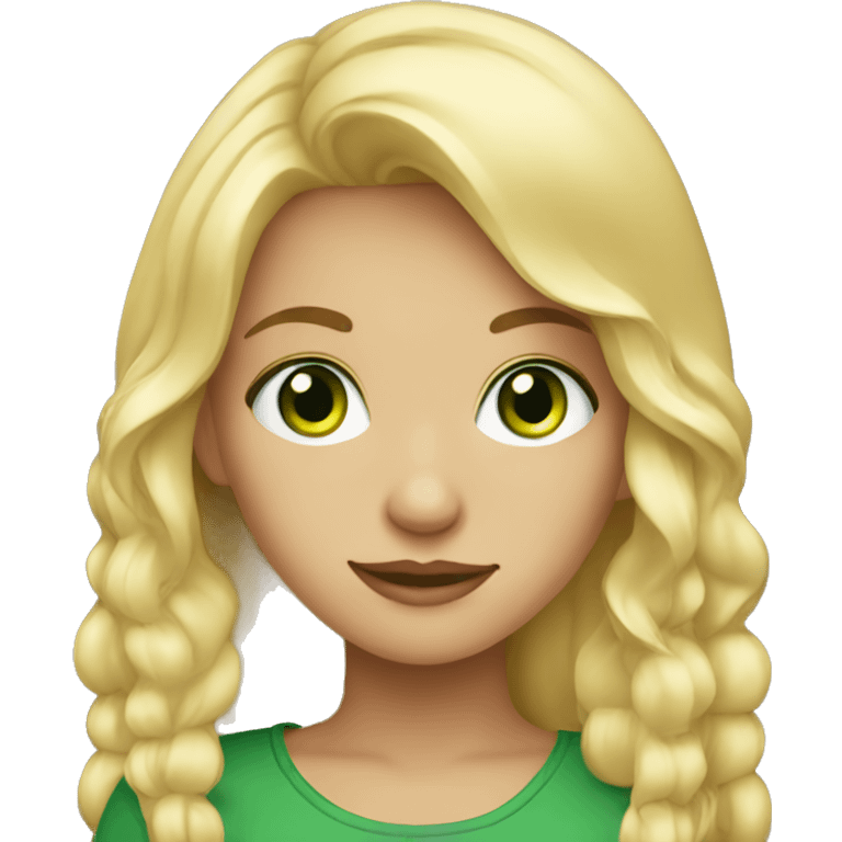 Blonde girl with green eyes  emoji