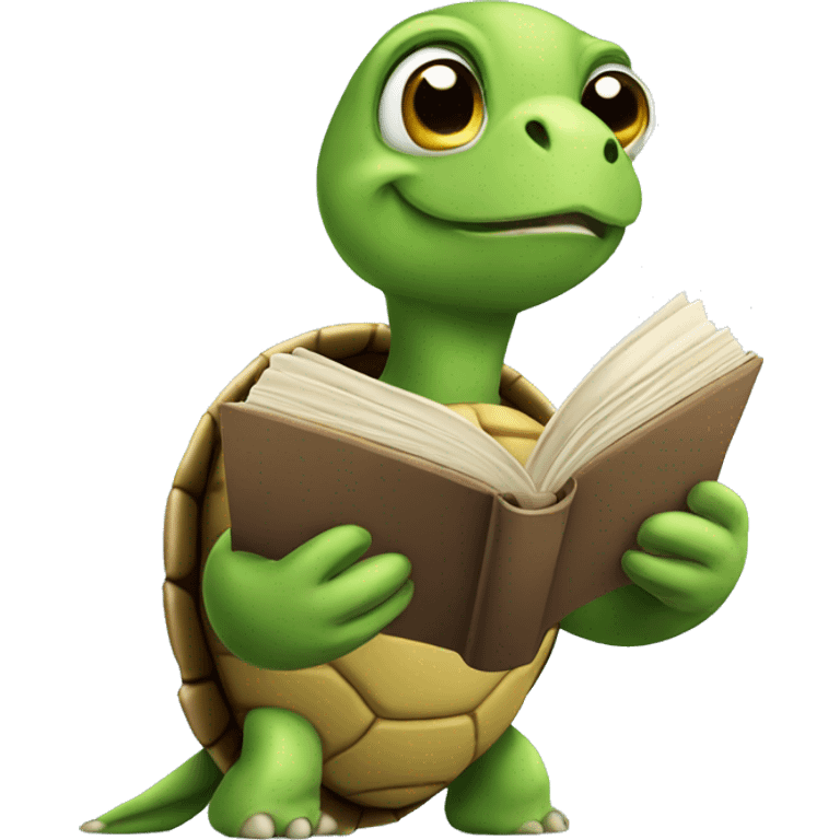 Turtle read book emoji