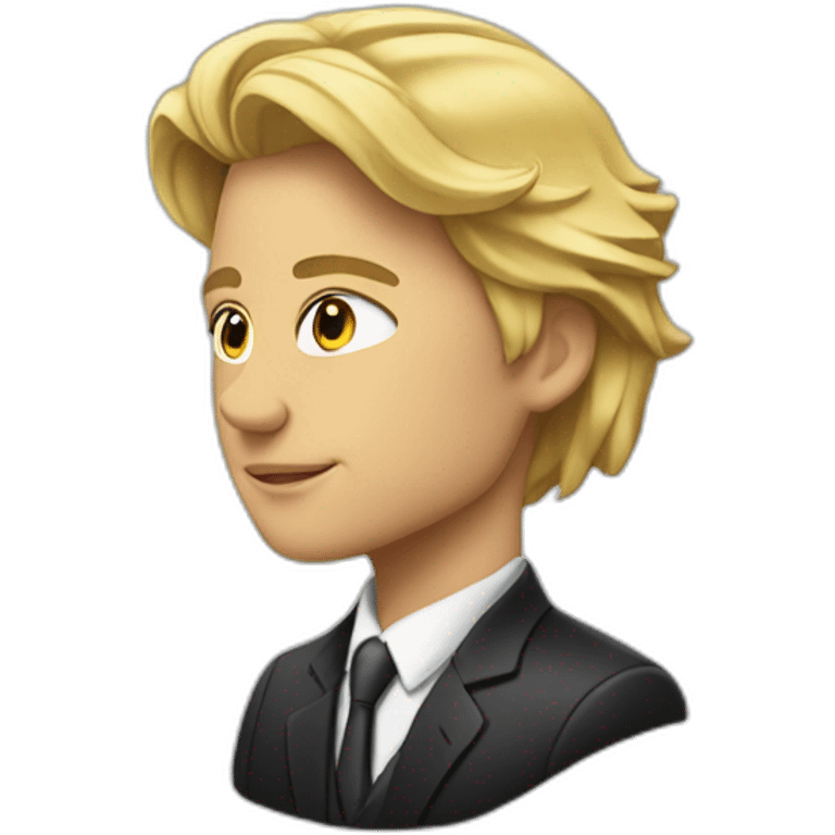 Blonde surfy lawyer with perfect side profile emoji