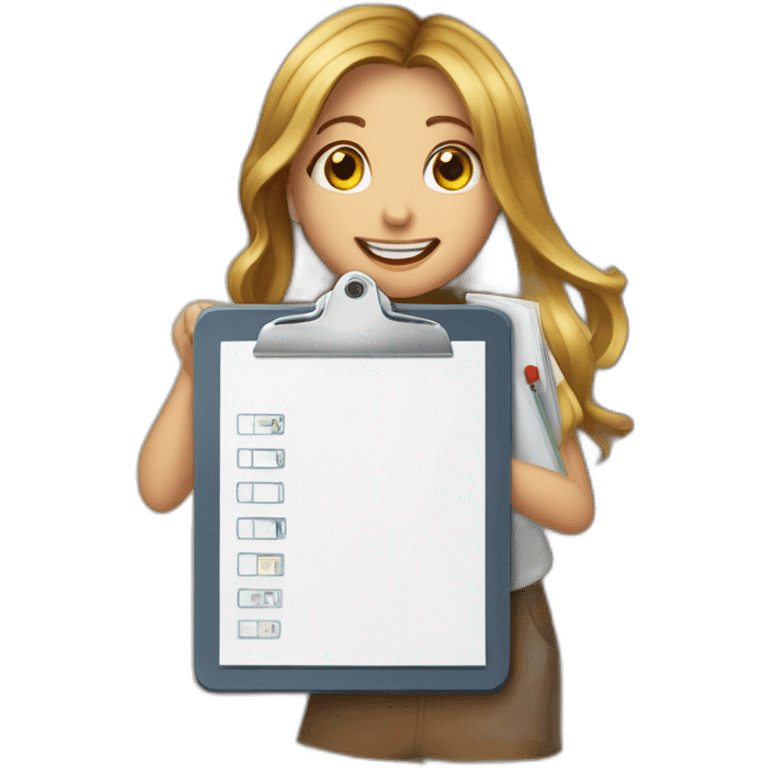 handygirl clipboard data chart graph mail emoji