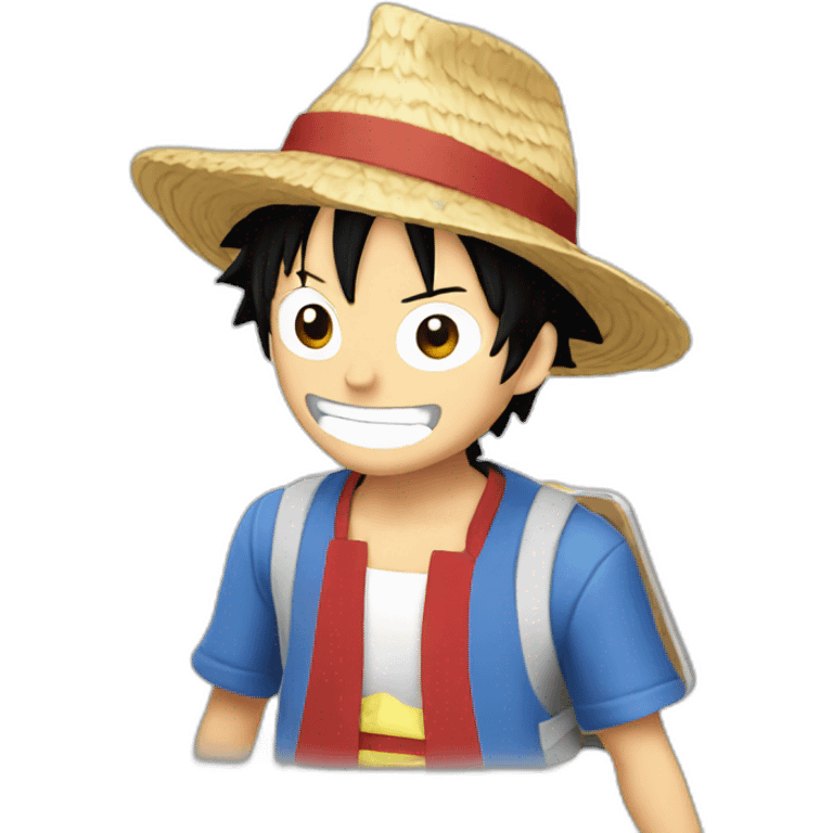 Luffy holding a board emoji