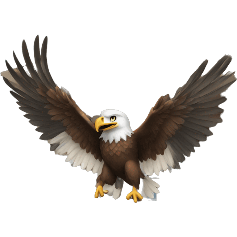 Eagle landing on a house emoji