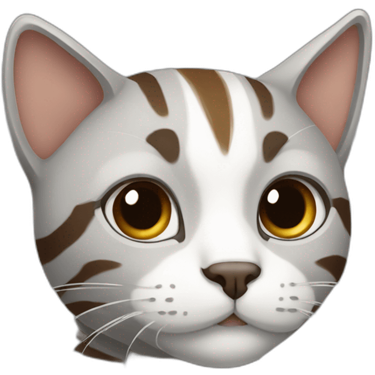 grey with brown stripes cat emoji