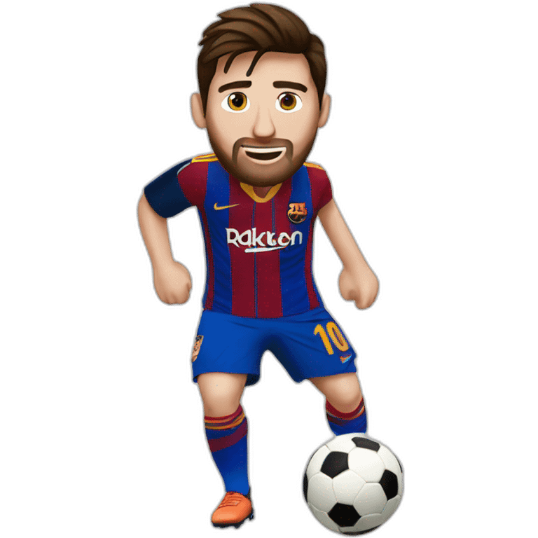 Messi playing football emoji