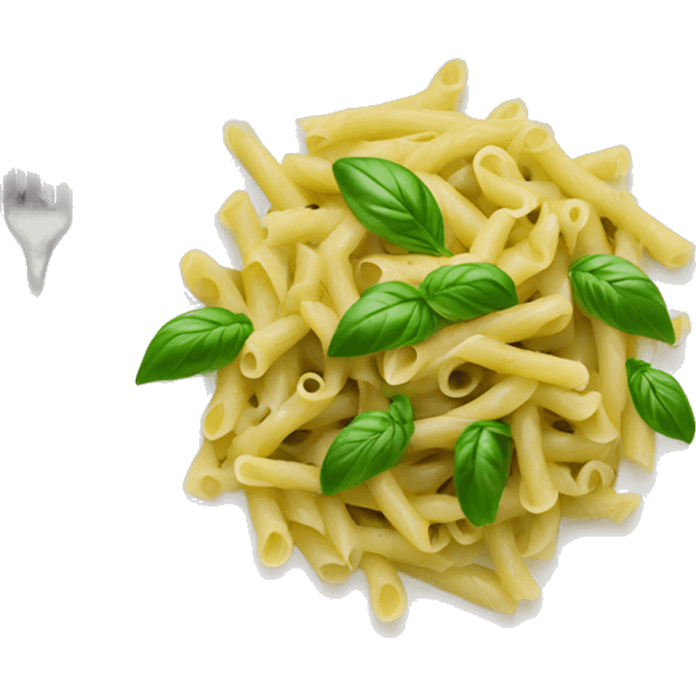 Pasta with basil pesto in a plate  emoji