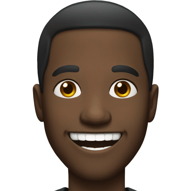 Black man with a wide smile emoji