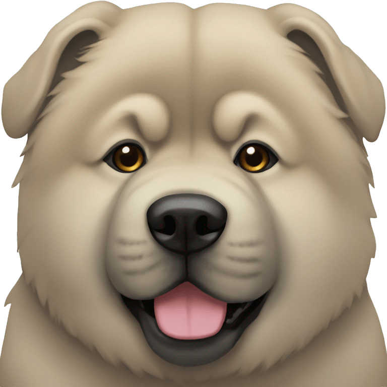 Beige grey chow-chow black muzzle emoji