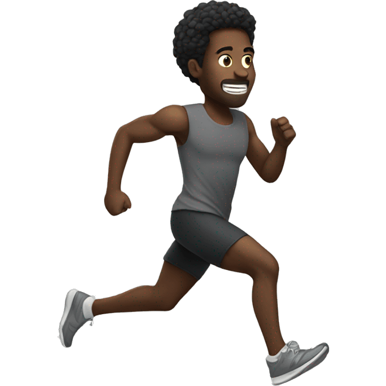 black man running  emoji