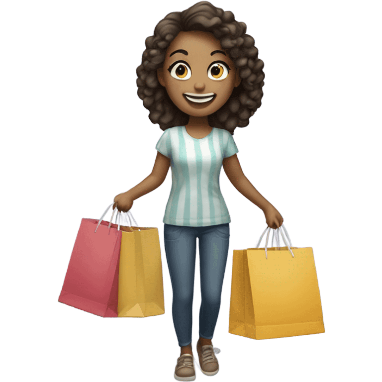 smiling girl shopping  emoji