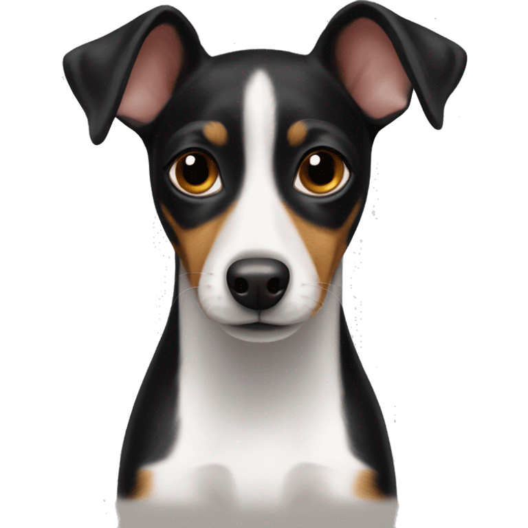 Black rat terrier with brown eyes  emoji