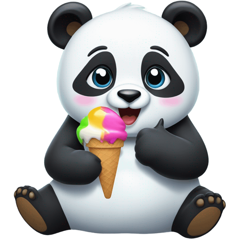 Panda eating ice cream emoji