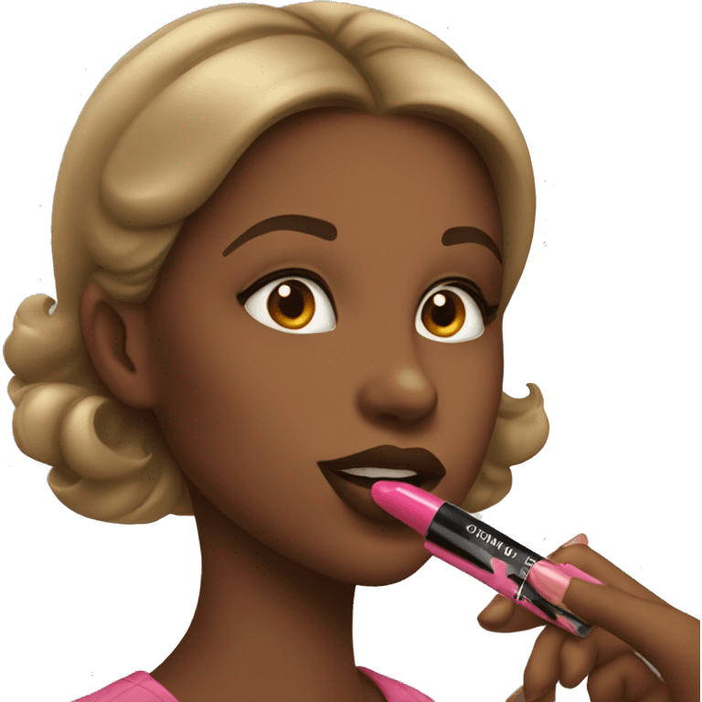 Girl putting on lipgloss emoji