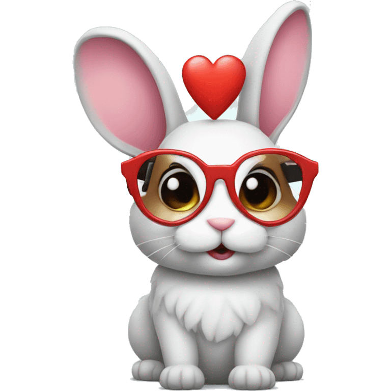 bunny wearing heart glasses emoji