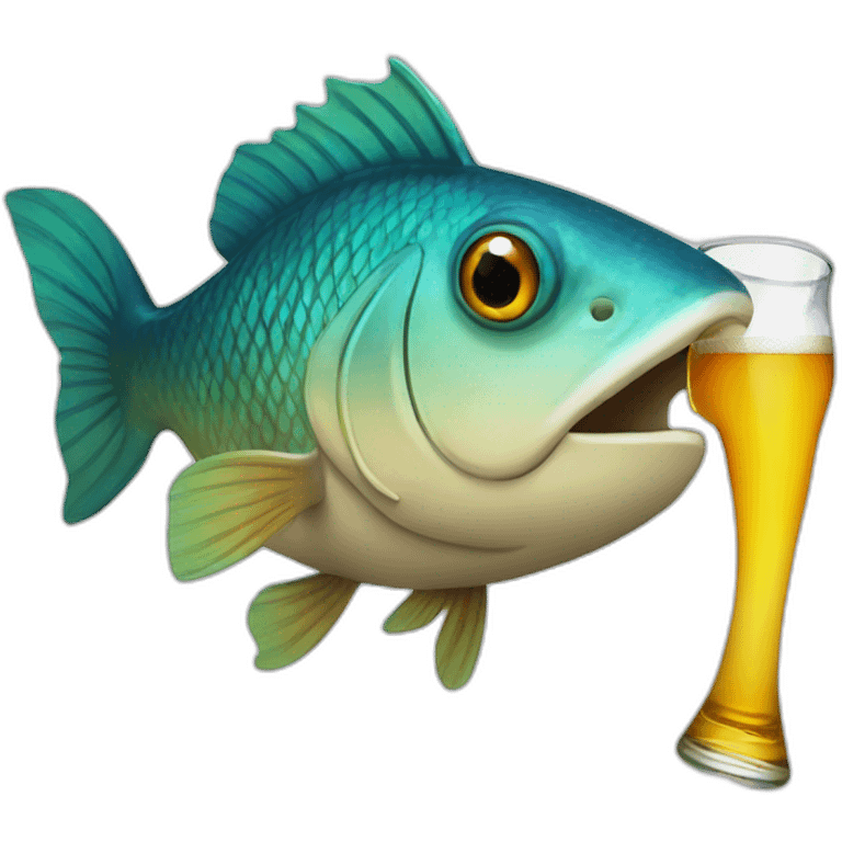 fish drinking beer emoji