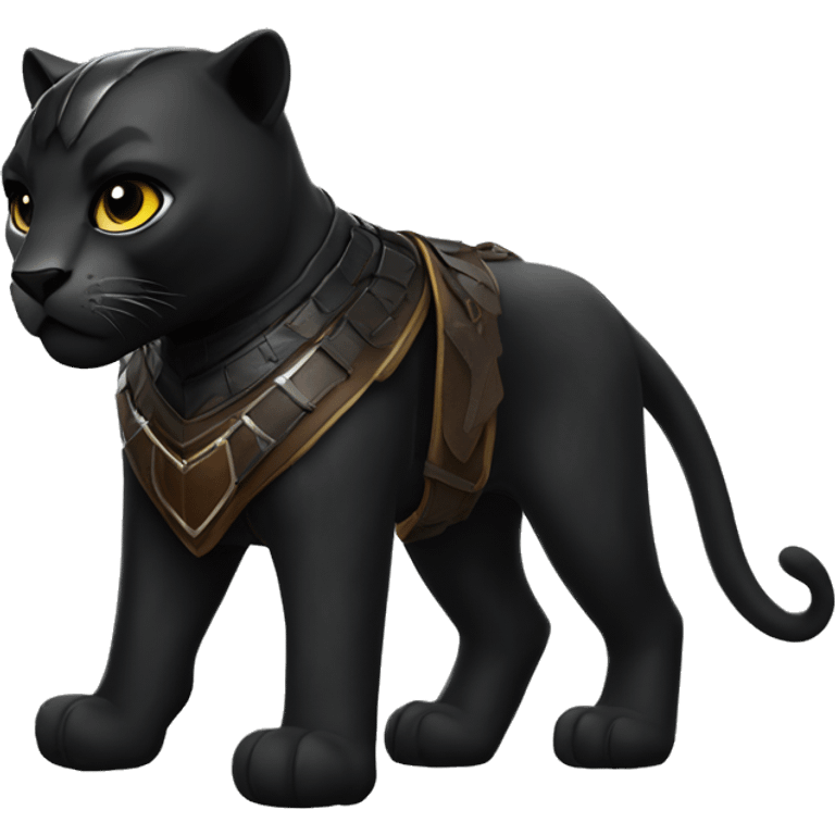 black panther with leather armor on emoji