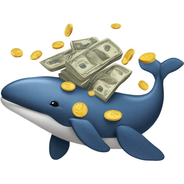 Whale making MONEY emoji