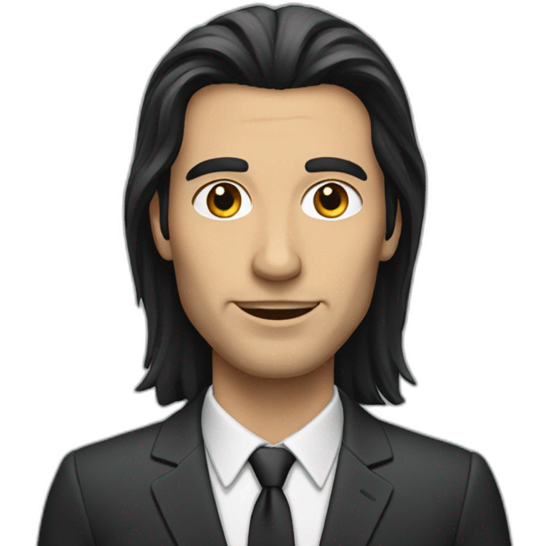 a man with long dark hair in a suit emoji