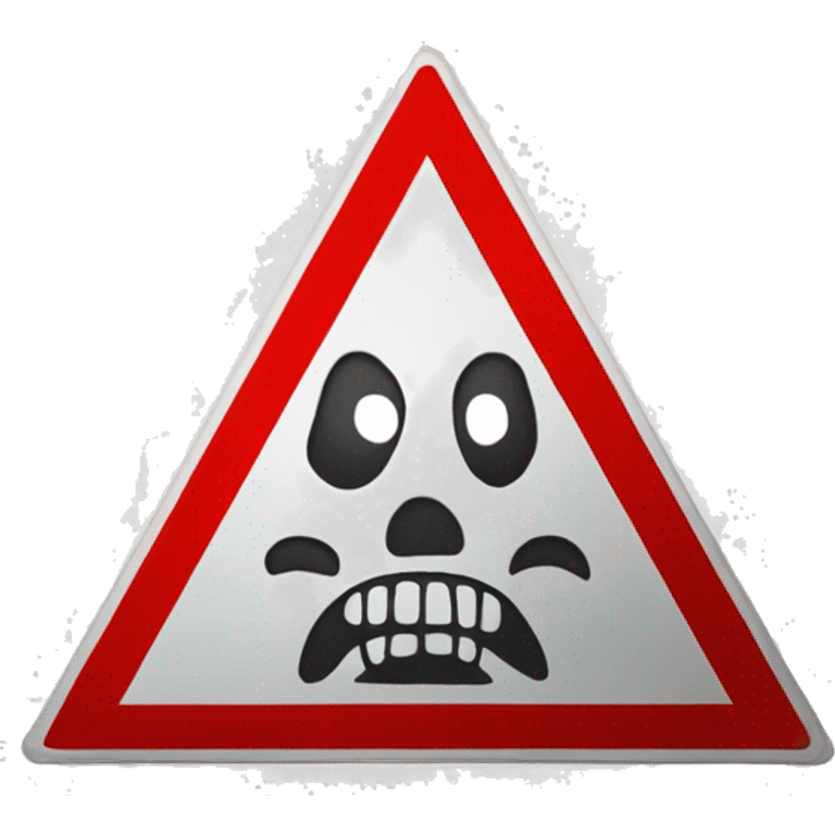 goofy danger warning sign monster emoji