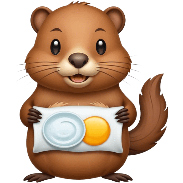 Beaver with good morning cedule emoji