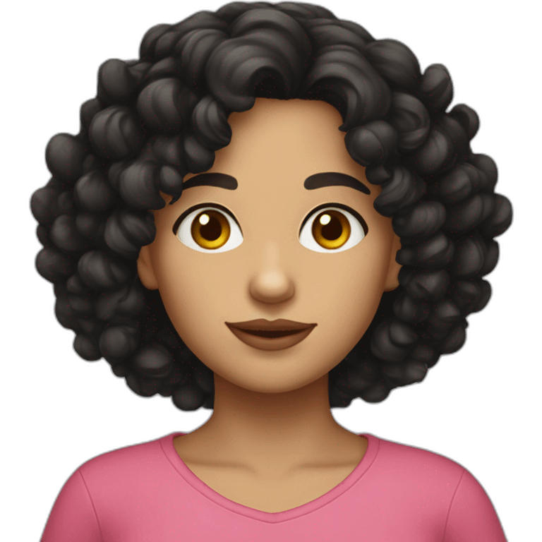 Moldovanian girl black curly hair emoji