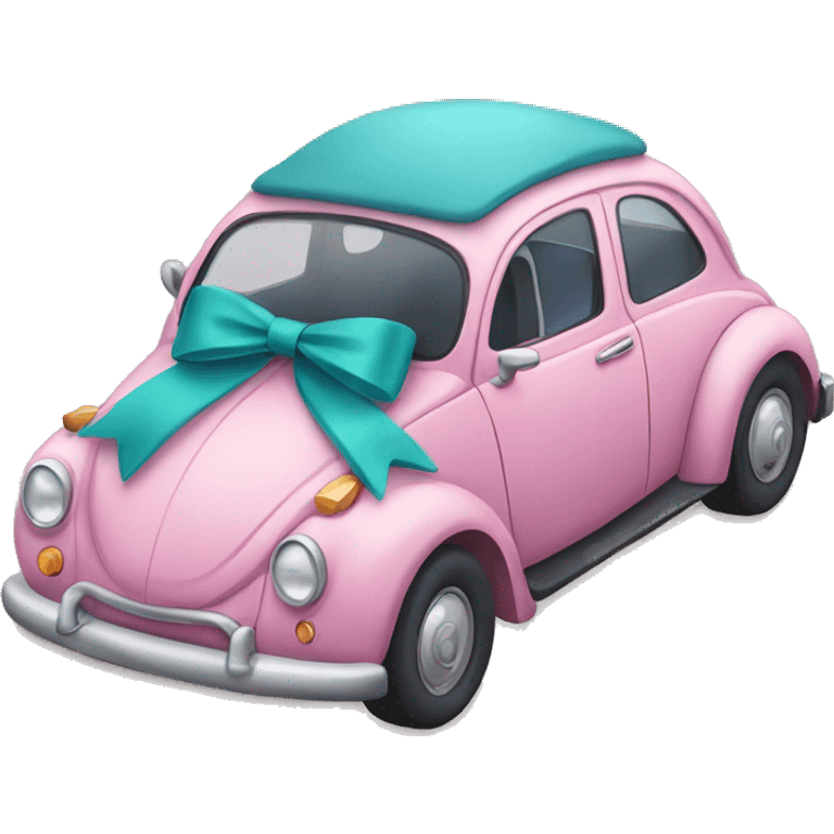 car with a bow  emoji