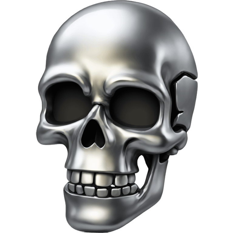 Skull made out of chrome emoji