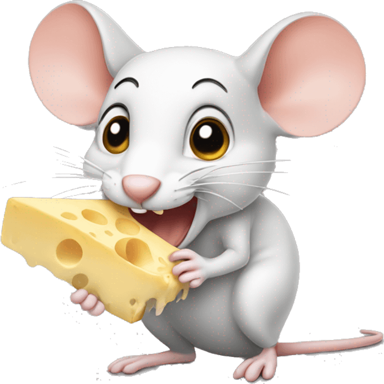 Mouse eating cheese  emoji