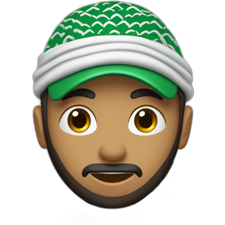 golfer wearing saudi arabian kaffiyeh emoji