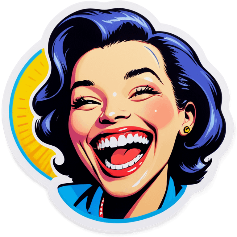 Pop art laughing  emoji