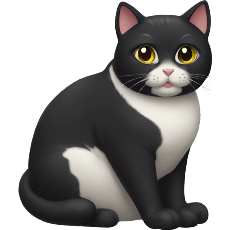 fat black cat wearing crocks emoji