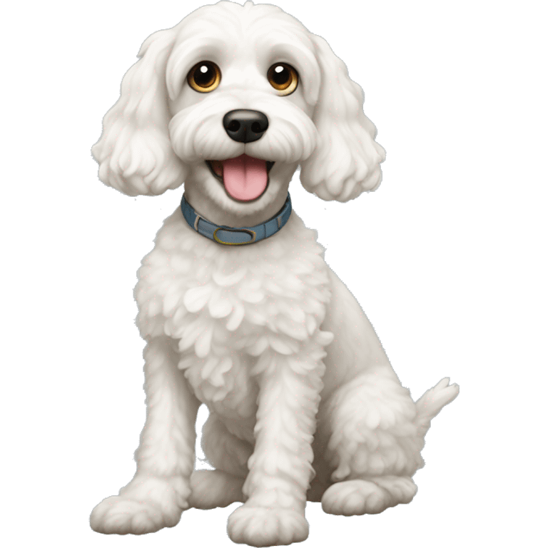 White cockapoo dog emoji