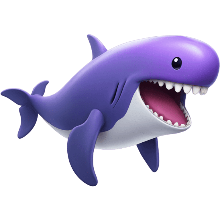 purple whale front with open mouth emoji