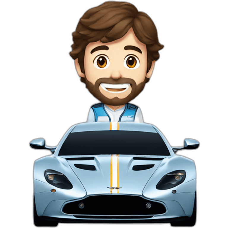 Fernando alonso celebrando el tercer mundial con Aston Martin emoji