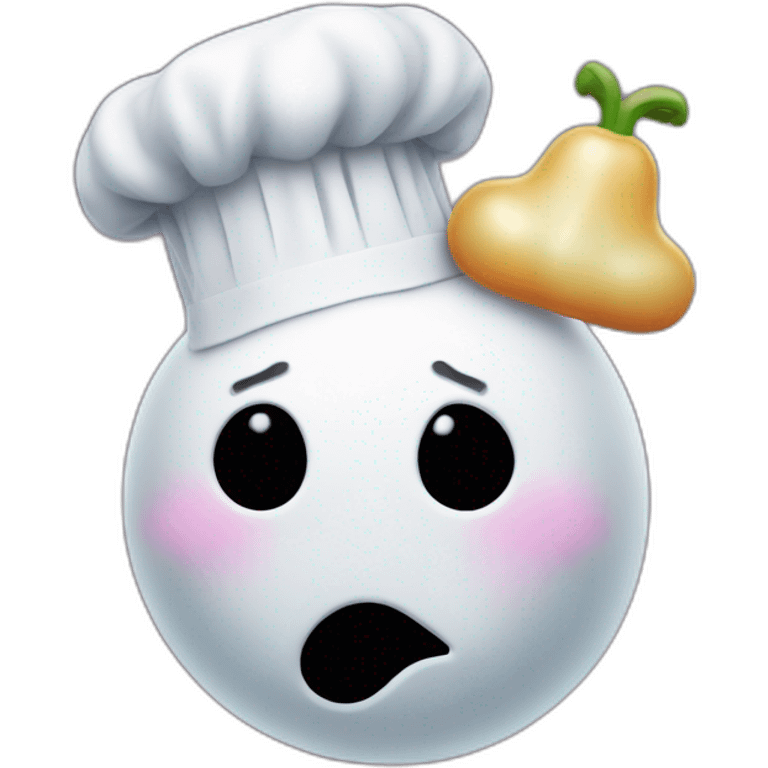 ghost body with a chef's hat and chef's kiss emoji