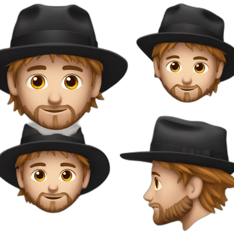 Messi with a black hat emoji