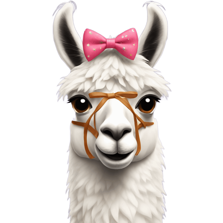 Llama wearing a bow  emoji